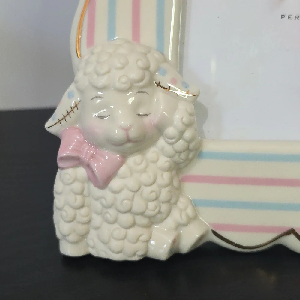 Vintage Discontinued Lenox Lazy Lambs Nursery Photo‎ Picture Frame 5×7